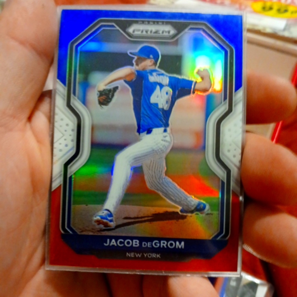Jacob degrom rookie prizm red white and blue